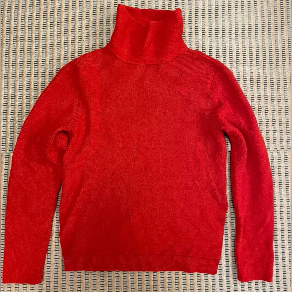 Bright orange red apiece apart merino sweater